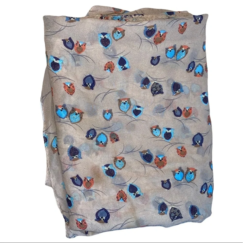 Owls on Branches Lined‎ Scarf